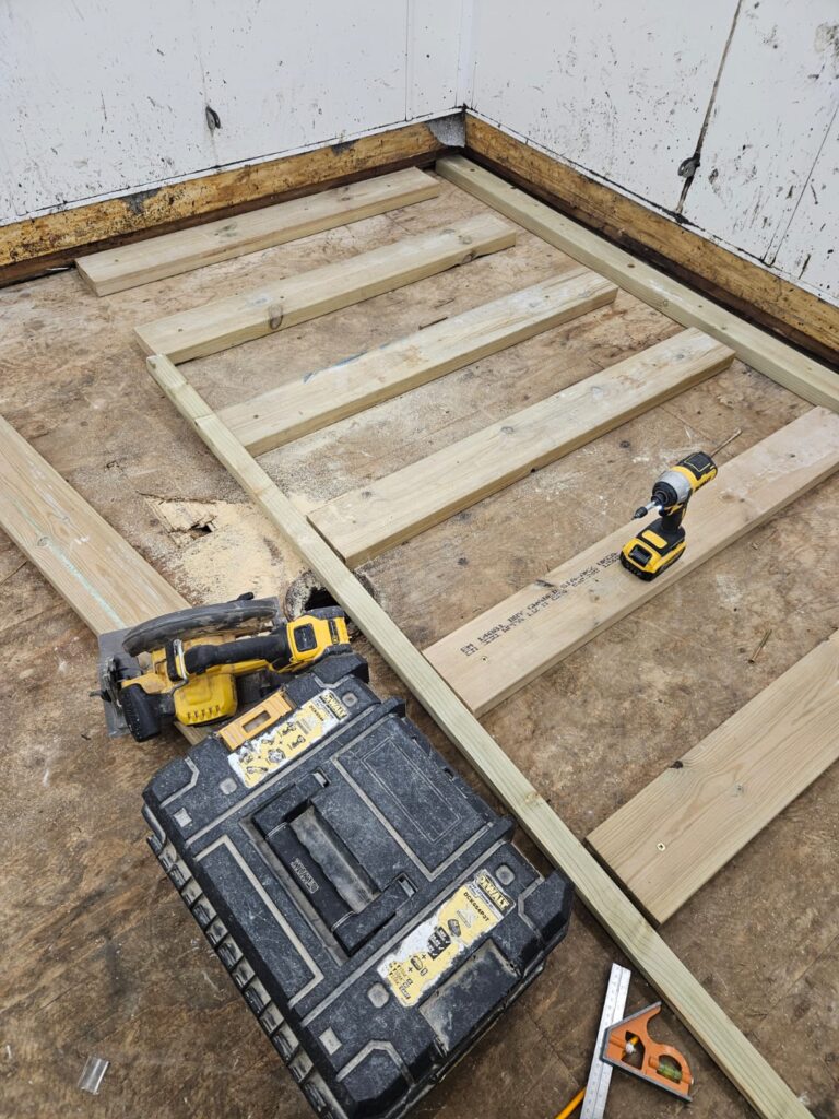 new floor being installed